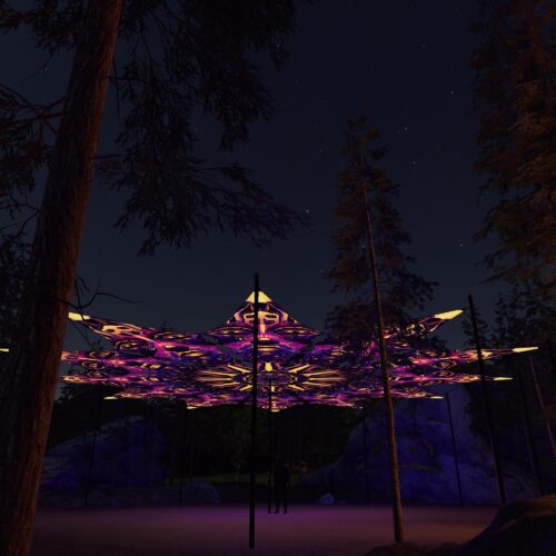 AS-PT02 - 12 Petals Canopy Set - UV-Reactive Flurescent Ceiling Decoration - 3D-Preview