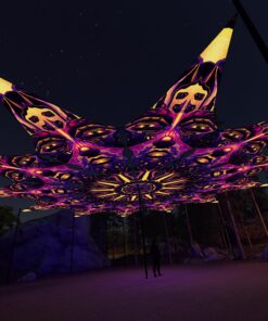 AS-PT02 - 12 Petals Canopy Set - UV-Reactive Flurescent Ceiling Decoration - 3D-Preview