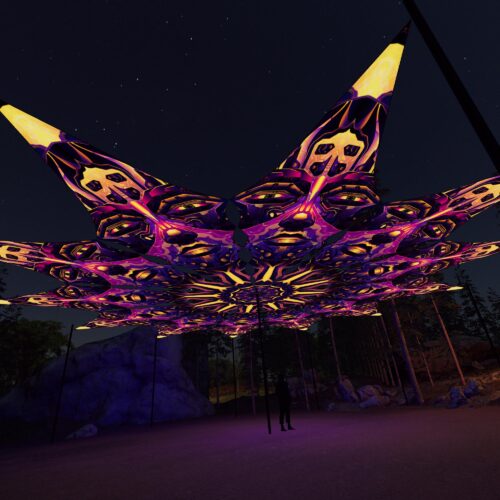AS-PT02 - 12 Petals Canopy Set - UV-Reactive Flurescent Ceiling Decoration - 3D-Preview