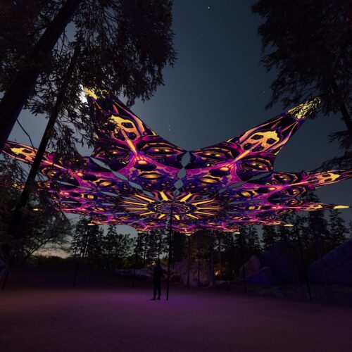 AS-PT02 - 12 Petals Canopy Set - UV-Reactive Flurescent Ceiling Decoration - 3D-Preview