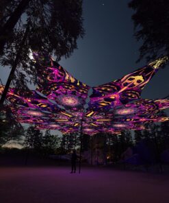 AS-PT02 and AS-PT03 - 12 Petals Canopy Set - UV-Reactive Flurescent Ceiling Decoration - 3D-Preview