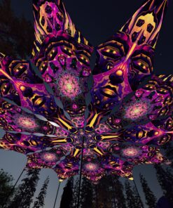 AS-PT02 and AS-PT03 - 12 Petals Canopy Set - UV-Reactive Flurescent Ceiling Decoration - 3D-Preview