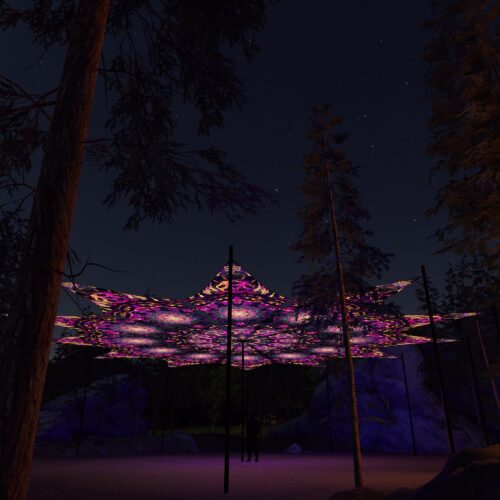 AS-PT03 - 12 Petals Canopy Set - UV-Reactive Flurescent Ceiling Decoration - 3D-Preview