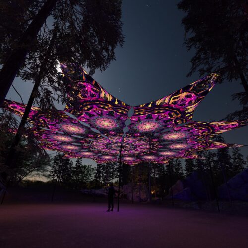 AS-PT03 - 12 Petals Canopy Set - UV-Reactive Flurescent Ceiling Decoration - 3D-Preview