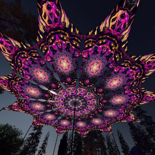 AS-PT03 - 12 Petals Canopy Set - UV-Reactive Flurescent Ceiling Decoration - 3D-Preview