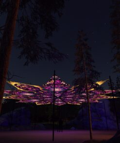 AS-PT03 and AS-PT01 - 12 Petals Canopy Set - UV-Reactive Flurescent Ceiling Decoration - 3D-Preview