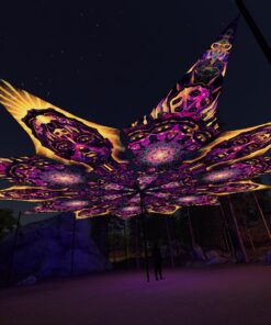 AS-PT03 and AS-PT01 - 12 Petals Canopy Set - UV-Reactive Flurescent Ceiling Decoration - 3D-Preview