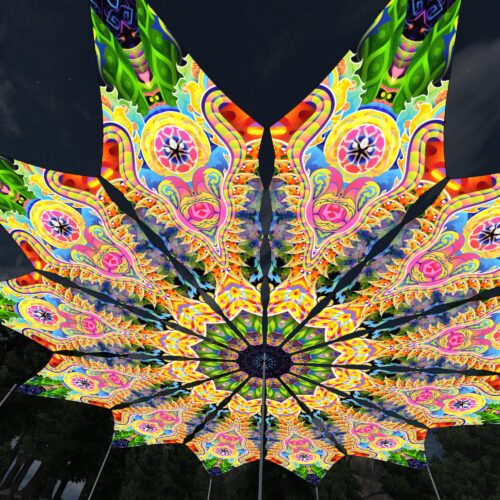 DMT-Fish - 12 Petals Canopy Set - UV-Reactive Flurescent Ceiling Decoration - 3D-Preview