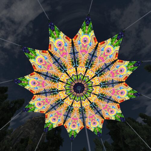 DMT-Fish - 12 Petals Canopy Set - UV-Reactive Flurescent Ceiling Decoration - 3D-Preview