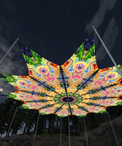 DMT-Fish - 12 Petals Canopy Set - UV-Reactive Flurescent Ceiling Decoration - 3D-Preview