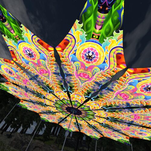DMT-Fish - 12 Petals Canopy Set - UV-Reactive Flurescent Ceiling Decoration - 3D-Preview