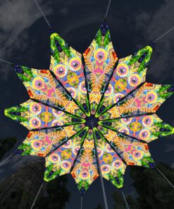 DMT-Fish and Mind Tunnel - 12 Petals Canopy Set - UV-Reactive Flurescent Ceiling Decoration - 3D-Preview