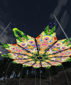 DMT-Fish and Mind Tunnel - 12 Petals Canopy Set - UV-Reactive Flurescent Ceiling Decoration - 3D-Preview