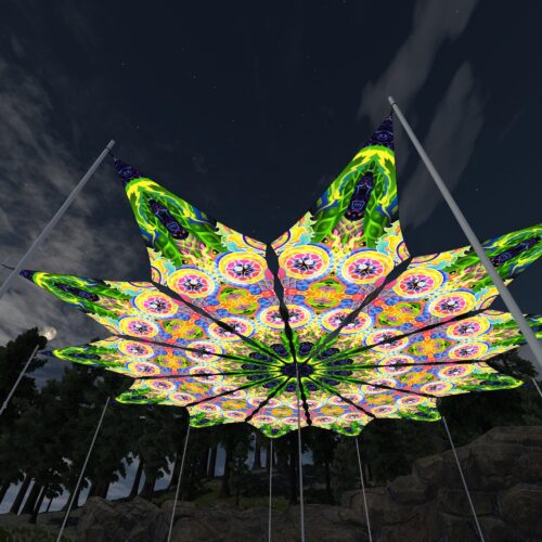 Mind Tunnel - 12 Petals Canopy Set - UV-Reactive Flurescent Ceiling Decoration - 3D-Preview