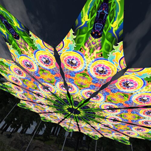 Mind Tunnel - 12 Petals Canopy Set - UV-Reactive Flurescent Ceiling Decoration - 3D-Preview