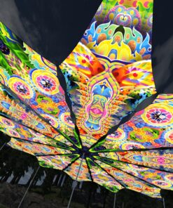 Mind Tunnel and Psychic Vajra - 12 Petals Canopy Set - UV-Reactive Flurescent Ceiling Decoration - 3D-Preview