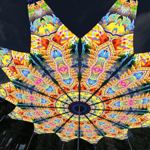 Psychic Vajra - 12 Petals Canopy Set - UV-Reactive Flurescent Ceiling Decoration - 3D-Preview