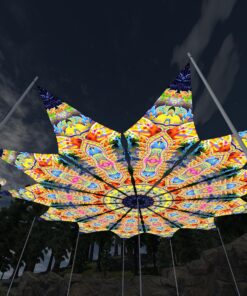 Psychic Vajra - 12 Petals Canopy Set - UV-Reactive Flurescent Ceiling Decoration - 3D-Preview