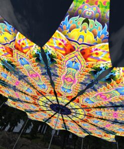 Psychic Vajra - 12 Petals Canopy Set - UV-Reactive Flurescent Ceiling Decoration - 3D-Preview