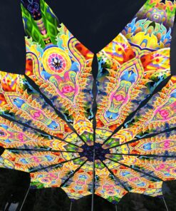 Psychic Vajra and DMT-Fish - 12 Petals Canopy Set - UV-Reactive Flurescent Ceiling Decoration - 3D-Preview