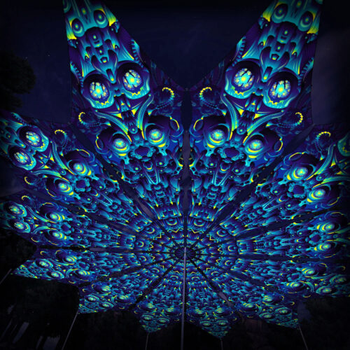 Cyber Nexus - 12 Petals Canopy Set - UV-Reactive Flurescent Ceiling Decoration - 3D-Preview