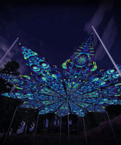 Cyber Nexus and Neuro Hybrid - 12 Petals Canopy Set - UV-Reactive Flurescent Ceiling Decoration - 3D-Preview