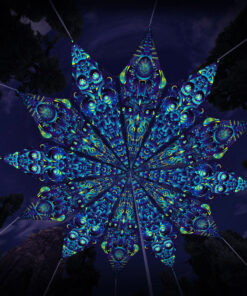Cyber Nexus and Neuro Hybrid - 12 Petals Canopy Set - UV-Reactive Flurescent Ceiling Decoration - 3D-Preview