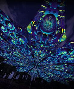 Cyber Nexus and Neuro Hybrid - 12 Petals Canopy Set - UV-Reactive Flurescent Ceiling Decoration - 3D-Preview