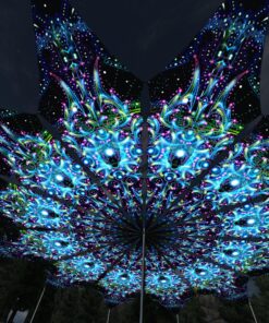 Blue Adept - 12 Petals Canopy Set - UV-Reactive Flurescent Ceiling Decoration - 3D-Preview