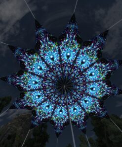 Blue Adept - 12 Petals Canopy Set - UV-Reactive Flurescent Ceiling Decoration - 3D-Preview
