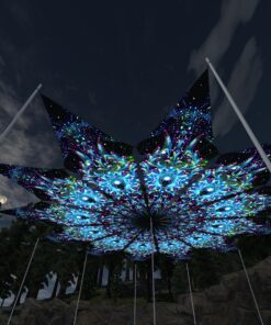 Blue Adept - 12 Petals Canopy Set - UV-Reactive Flurescent Ceiling Decoration - 3D-Preview