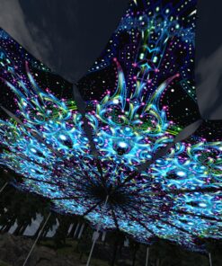 Blue Adept - 12 Petals Canopy Set - UV-Reactive Flurescent Ceiling Decoration - 3D-Preview