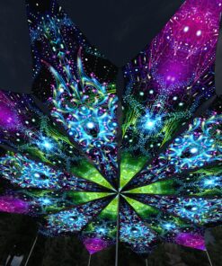 Blue Adept and Geometry Galaxy - 12 Petals Canopy Set - UV-Reactive Flurescent Ceiling Decoration - 3D-Preview