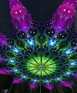 Geometry Galaxy - 12 Petals Canopy Set - UV-Reactive Flurescent Ceiling Decoration - 3D-Preview