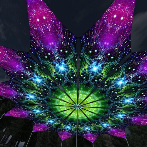 Geometry Galaxy - 12 Petals Canopy Set - UV-Reactive Flurescent Ceiling Decoration - 3D-Preview