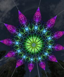 Geometry Galaxy - 12 Petals Canopy Set - UV-Reactive Flurescent Ceiling Decoration - 3D-Preview