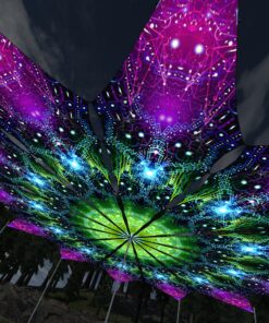 Geometry Galaxy - 12 Petals Canopy Set - UV-Reactive Flurescent Ceiling Decoration - 3D-Preview