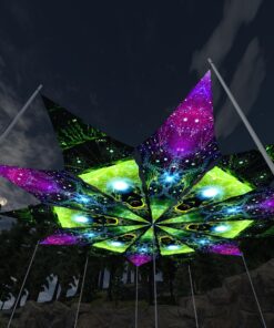 Geometry Galaxy and Green Adept - 12 Petals Canopy Set - UV-Reactive Flurescent Ceiling Decoration - 3D-Preview