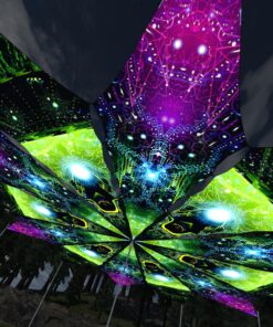Geometry Galaxy and Green Adept - 12 Petals Canopy Set - UV-Reactive Flurescent Ceiling Decoration - 3D-Preview