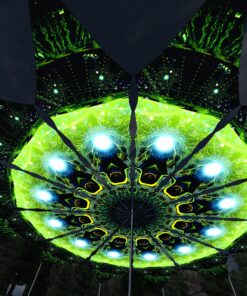 Green Adept - 12 Petals Canopy Set - UV-Reactive Flurescent Ceiling Decoration - 3D-Preview