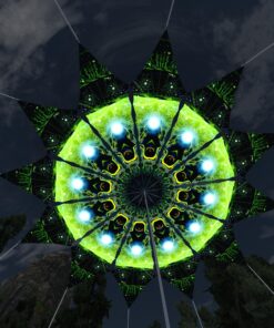 Green Adept - 12 Petals Canopy Set - UV-Reactive Flurescent Ceiling Decoration - 3D-Preview