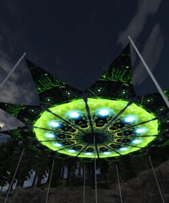 Green Adept - 12 Petals Canopy Set - UV-Reactive Flurescent Ceiling Decoration - 3D-Preview