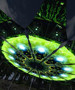 Green Adept - 12 Petals Canopy Set - UV-Reactive Flurescent Ceiling Decoration - 3D-Preview