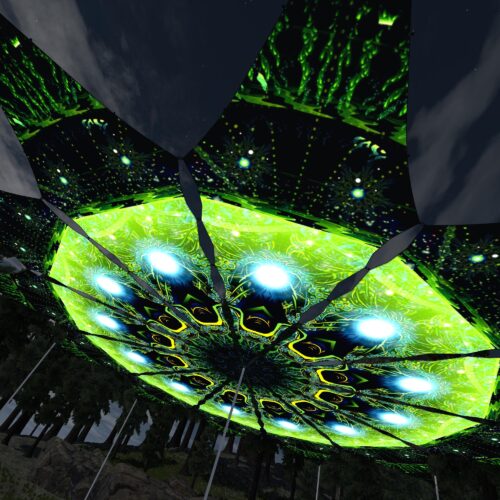 Green Adept - 12 Petals Canopy Set - UV-Reactive Flurescent Ceiling Decoration - 3D-Preview