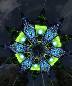 Green Adept and Green Adept - 12 Petals Canopy Set - UV-Reactive Flurescent Ceiling Decoration - 3D-Preview