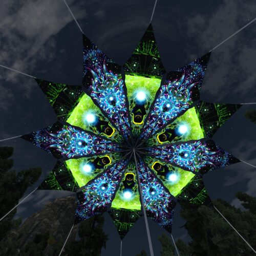 Green Adept and Green Adept - 12 Petals Canopy Set - UV-Reactive Flurescent Ceiling Decoration - 3D-Preview