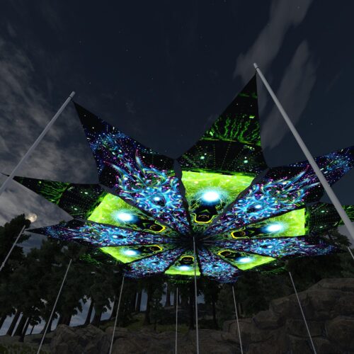 Green Adept and Green Adept - 12 Petals Canopy Set - UV-Reactive Flurescent Ceiling Decoration - 3D-Preview