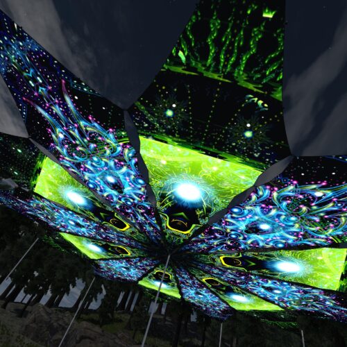 Green Adept and Green Adept - 12 Petals Canopy Set - UV-Reactive Flurescent Ceiling Decoration - 3D-Preview
