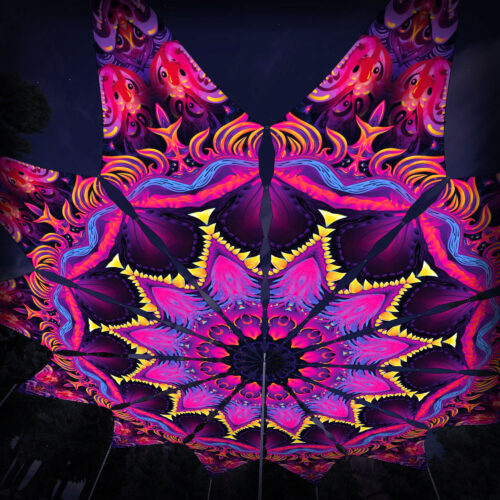 Demon Harmony - 12 Petals Canopy Set - UV-Reactive Flurescent Ceiling Decoration - 3D-Preview