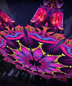 Demon Harmony - 12 Petals Canopy Set - UV-Reactive Flurescent Ceiling Decoration - 3D-Preview